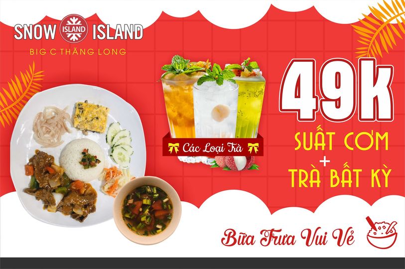 bữa trưa vui vẻ tại Snow Island